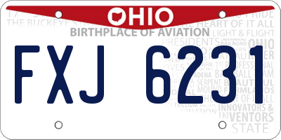 OH license plate FXJ6231