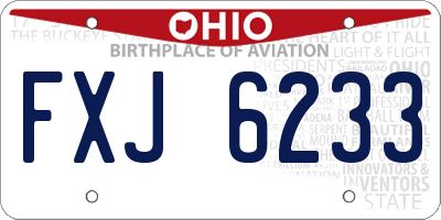 OH license plate FXJ6233
