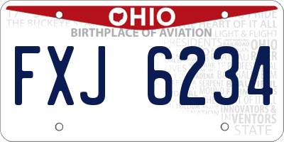 OH license plate FXJ6234