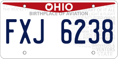 OH license plate FXJ6238
