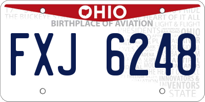 OH license plate FXJ6248