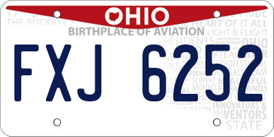 OH license plate FXJ6252