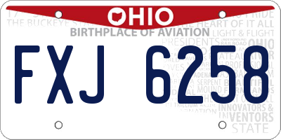 OH license plate FXJ6258