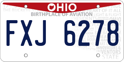 OH license plate FXJ6278