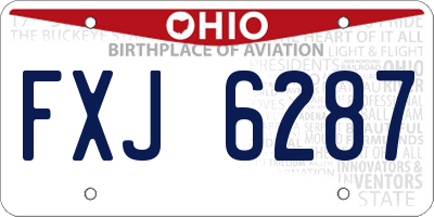 OH license plate FXJ6287