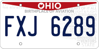 OH license plate FXJ6289