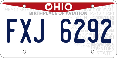 OH license plate FXJ6292