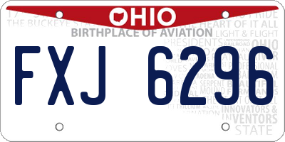 OH license plate FXJ6296