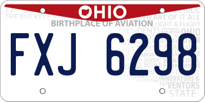 OH license plate FXJ6298
