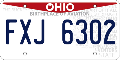 OH license plate FXJ6302