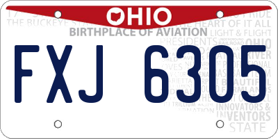 OH license plate FXJ6305