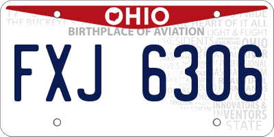 OH license plate FXJ6306