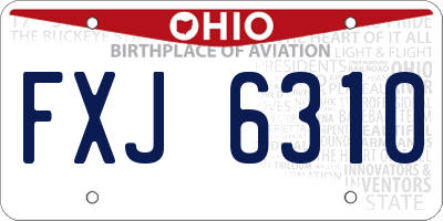 OH license plate FXJ6310