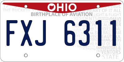 OH license plate FXJ6311