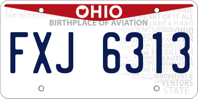 OH license plate FXJ6313