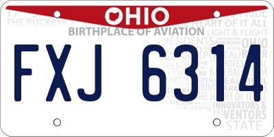 OH license plate FXJ6314
