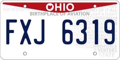 OH license plate FXJ6319