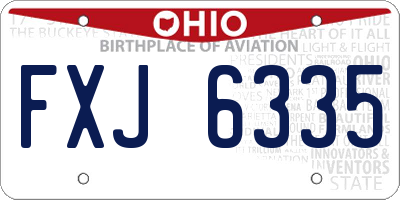 OH license plate FXJ6335