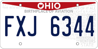 OH license plate FXJ6344