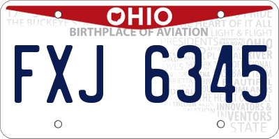 OH license plate FXJ6345