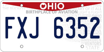 OH license plate FXJ6352