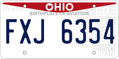 OH license plate FXJ6354