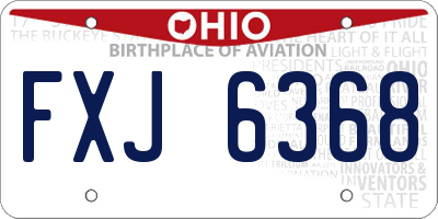 OH license plate FXJ6368
