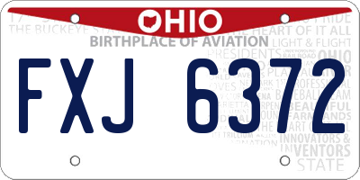 OH license plate FXJ6372