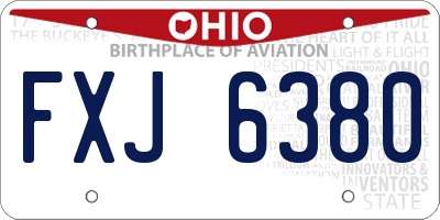 OH license plate FXJ6380
