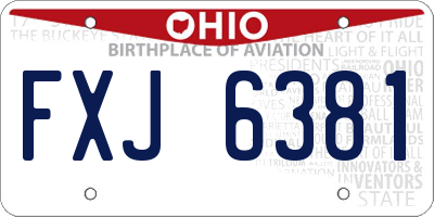 OH license plate FXJ6381