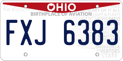 OH license plate FXJ6383
