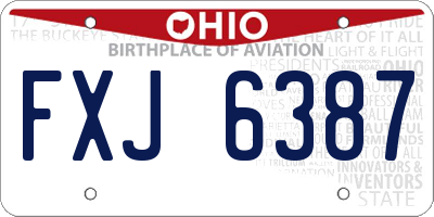 OH license plate FXJ6387