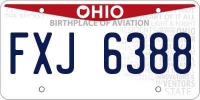 OH license plate FXJ6388