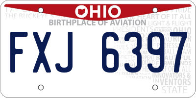 OH license plate FXJ6397