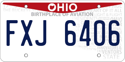 OH license plate FXJ6406