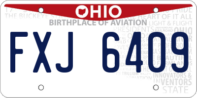 OH license plate FXJ6409