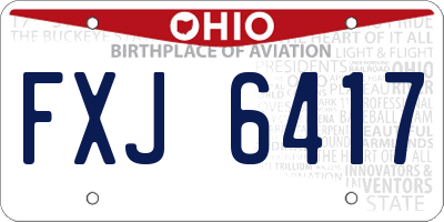 OH license plate FXJ6417