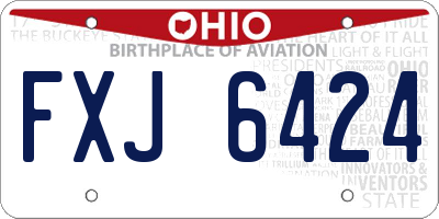 OH license plate FXJ6424