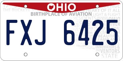 OH license plate FXJ6425