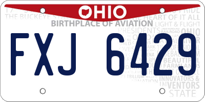 OH license plate FXJ6429