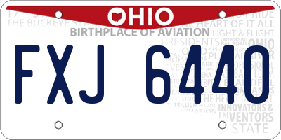 OH license plate FXJ6440