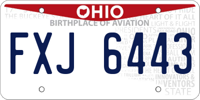 OH license plate FXJ6443