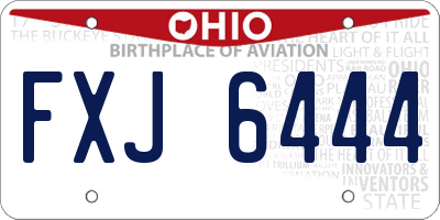 OH license plate FXJ6444