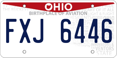 OH license plate FXJ6446