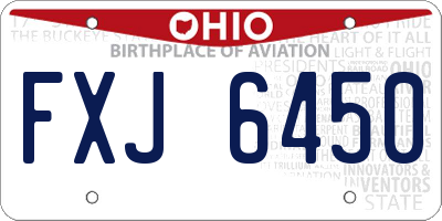 OH license plate FXJ6450