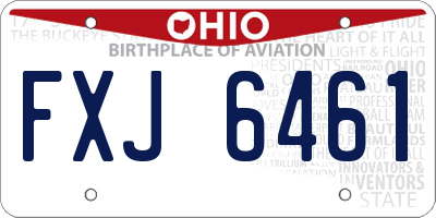 OH license plate FXJ6461
