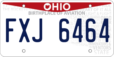 OH license plate FXJ6464