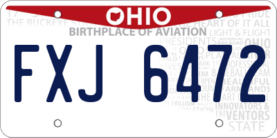 OH license plate FXJ6472