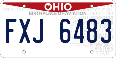 OH license plate FXJ6483