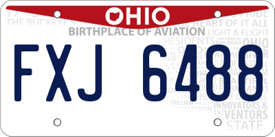 OH license plate FXJ6488